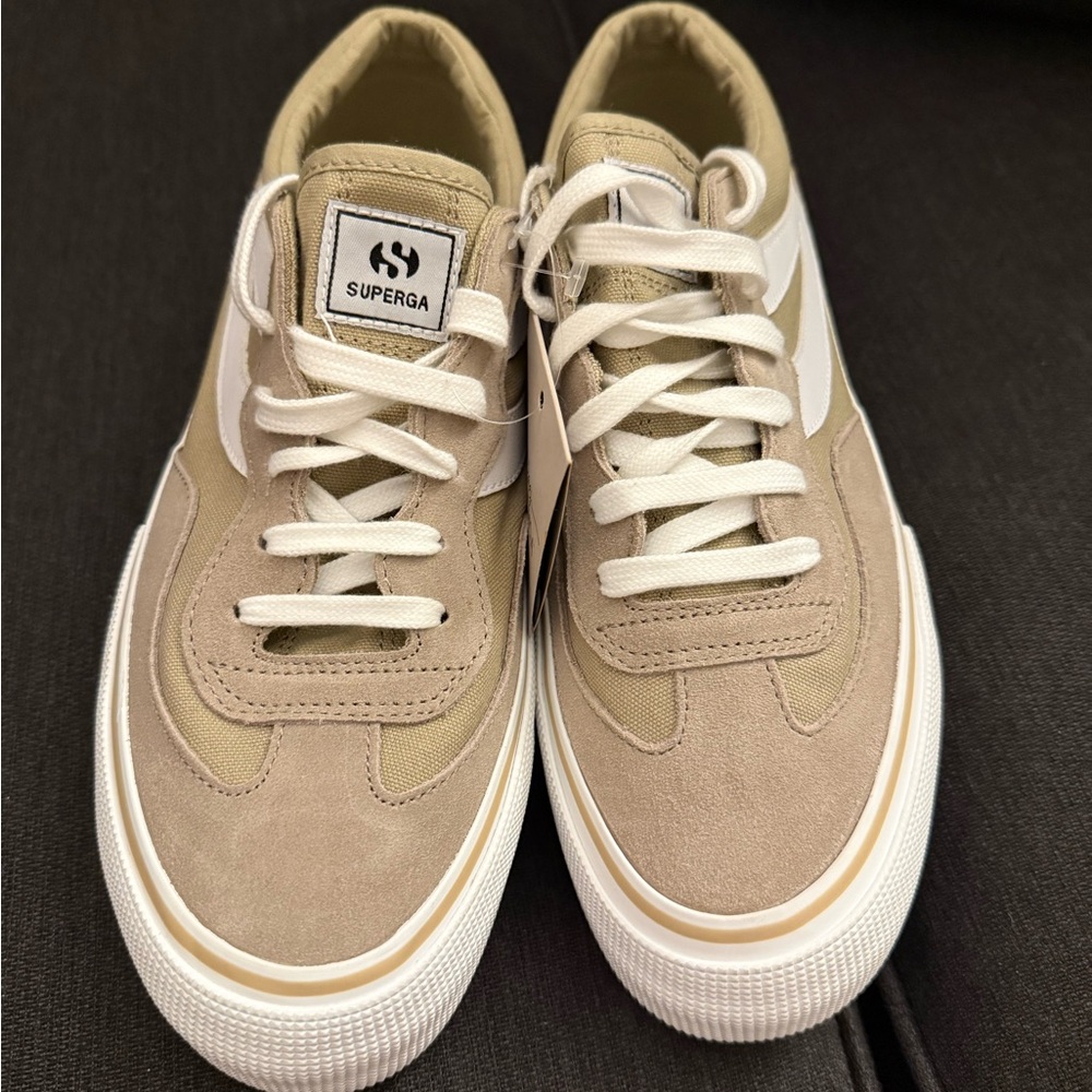 Superga Tan and White Casual Sneakers - Picture 2 of 4